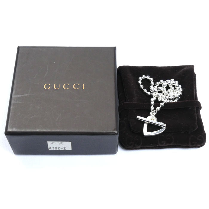 GUCCI グッチ シルバー925 オープンハート ボールチェーン チョーカー 21.2g 37cm レディース【中古】