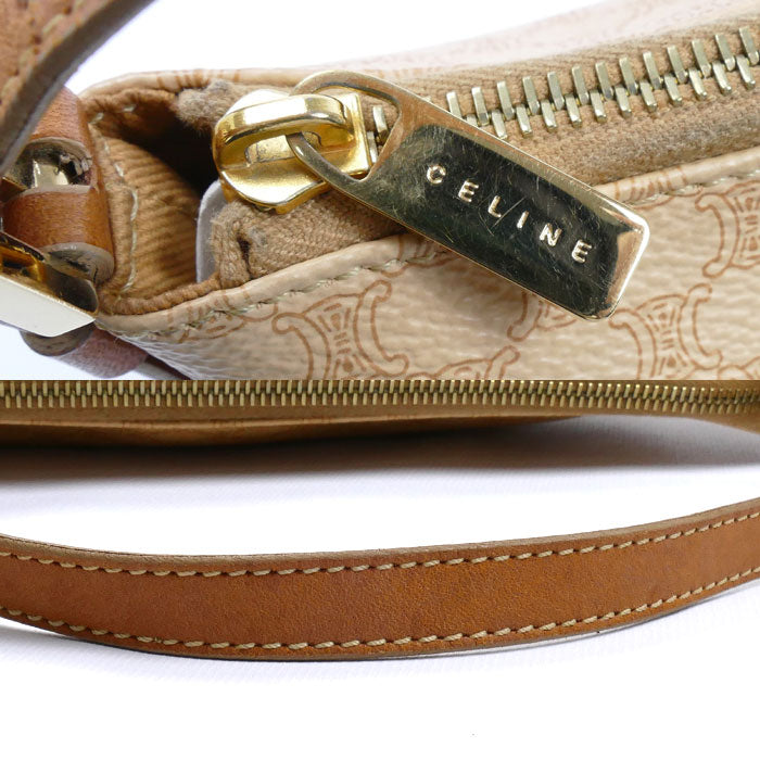 CELINE セリーヌ マカダム柄 アクセサリーポーチ アクセサリーポーチ ベージュ CE00/12 レディース【中古】
