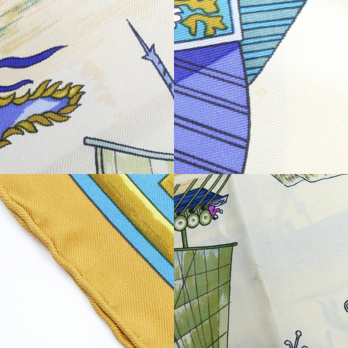 HERMES エルメス カレ90 JUNQUES ET SAMPANS 船 スカーフ マルチ レディース【中古】