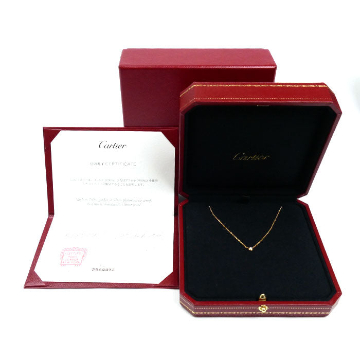 CARTIER カルティエ K18PG ピンクゴールド ダムール XS ネックレス B7224516 ダイヤモンド 2.1g 38/41cm レディース【中古】