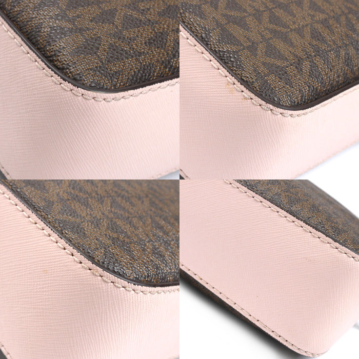 Michael Kors マイケルコース JET SET ITEM EW クロスボディ ラージ ショルダーバッグ ブラウン ピンク 35F8GTTC3B アウトレット レディース【中古】