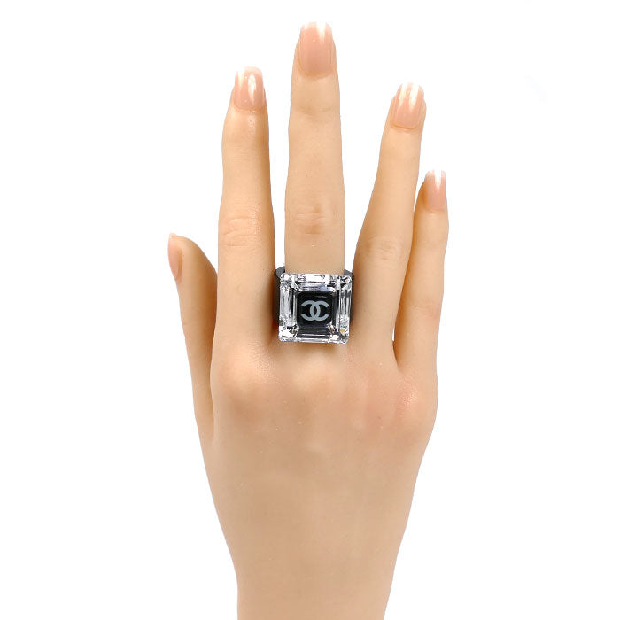 CHANEL シャネル プラスチック スクエア ミラー リング・指輪 13号 7.8g レディース【中古】