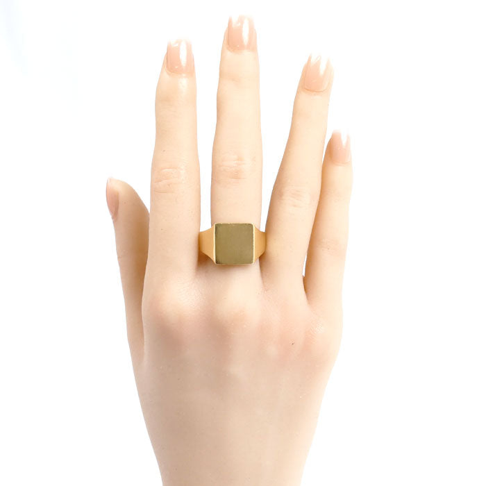 K18YG イエローゴールド 印台 リング・指輪 24号 15g メンズ【中古】