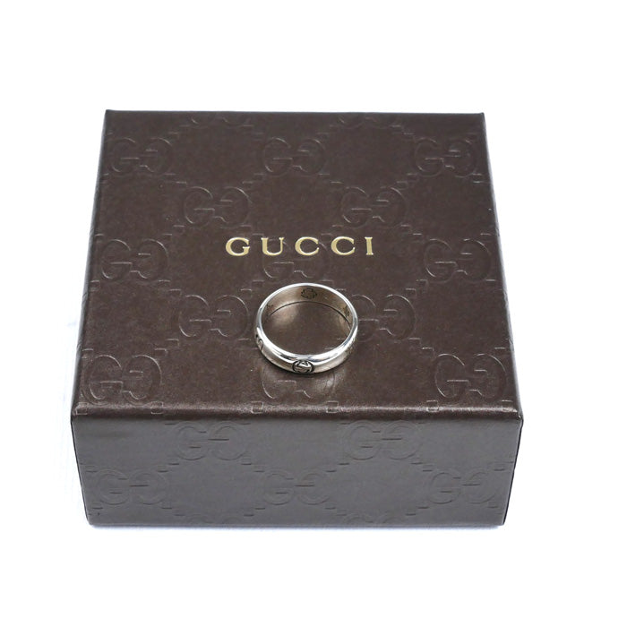 GUCCI グッチ シルバー925 Blind For Love インターロッキング リング・指輪 455247 J8400 0701 14.5号 3.7g ユニセックス【中古】