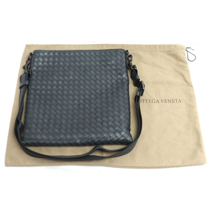 BOTTEGAVENETA ボッテガヴェネタ イントレチャート ショルダーバッグ グレー 276357 メンズ【中古】