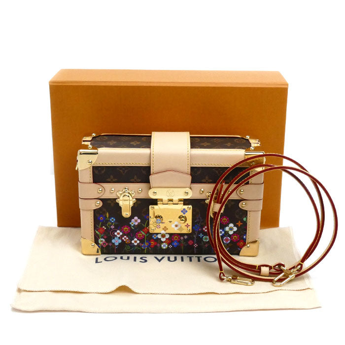 LOUIS VUITTON ルイ・ヴィトン LV ×村上隆 プティット・マル ショルダーバッグ ブラウン M13667 ICチップ トランク レディース【未使用】【買取品】