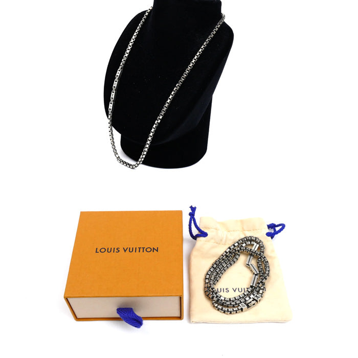 LOUIS VUITTON ルイ・ヴィトン シルバー925 LV テーラー ネックレス M02027 VA0275 57.0g 56cm メンズ【中古】