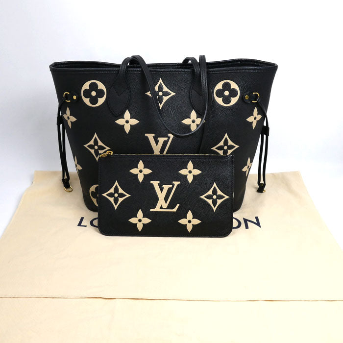 LOUIS VUITTON ルイ・ヴィトン ネヴァーフル MM トートバッグ モノグラム・アンプラント ブラック M58907 IC レディース【中古】【美品】