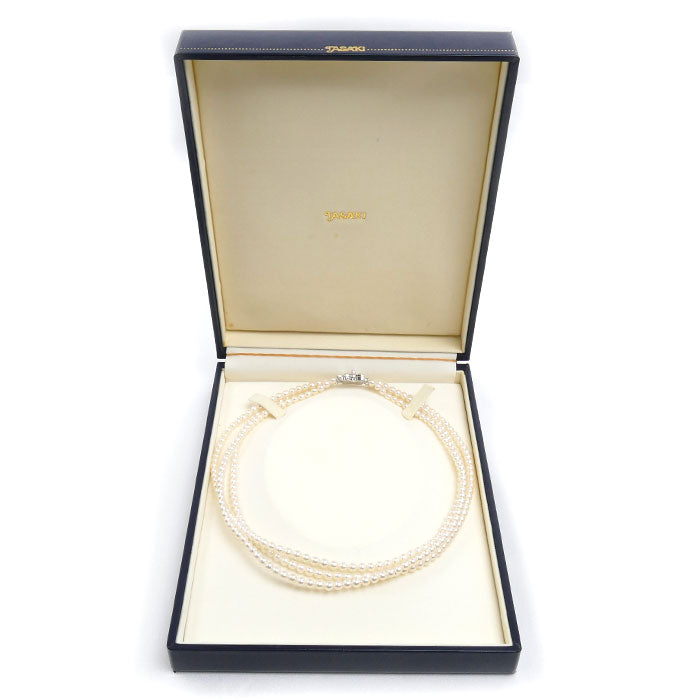 TASAKI タサキ シルバー 3連 ネックレス パール約3.9~4.1mm 31.2g 41cm レディース【中古】