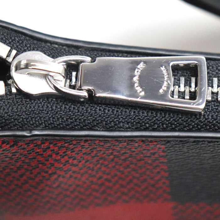 COACH コーチ ジェス バゲット バッファロー プラッド ショルダーバッグ レッド ブラック C6818 レディース【中古】【美品】