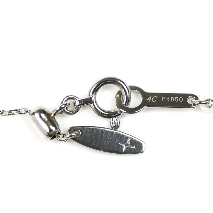 4℃ ヨンドシー Pt850プラチナ 一粒ダイヤ ネックレス 11823125008 ダイヤモンド0.331ct 2.6g ～45cm レディース【中古】