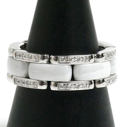 CHANEL シャネル K18WG ホワイトゴールド ホワイトセラミック ウルトラ コレクション ミディアム リング・指輪 J2643 ダイヤモンド 14.5号 55 10.7g レディース【中古】【美品】