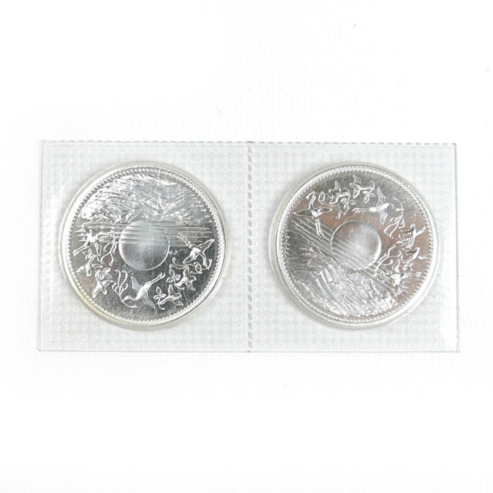1万円銀貨×2 純銀 御在位六十年 昭和六十一年 2連結 ブリスターパック入り 記念硬貨 40g【未使用】【買取品】