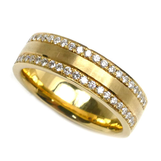 K18YG イエローゴールド リング・指輪 ダイヤモンド 15号 9.9g レディース【中古】