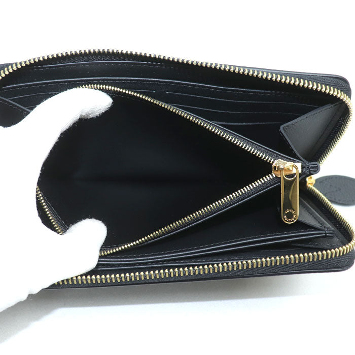 LOUIS VUITTON ルイ・ヴィトン ジッピーウォレット 長財布 ラウンドファスナー モノグラムマヒナ ブラック M82645 IC レディース【中古】【美品】
