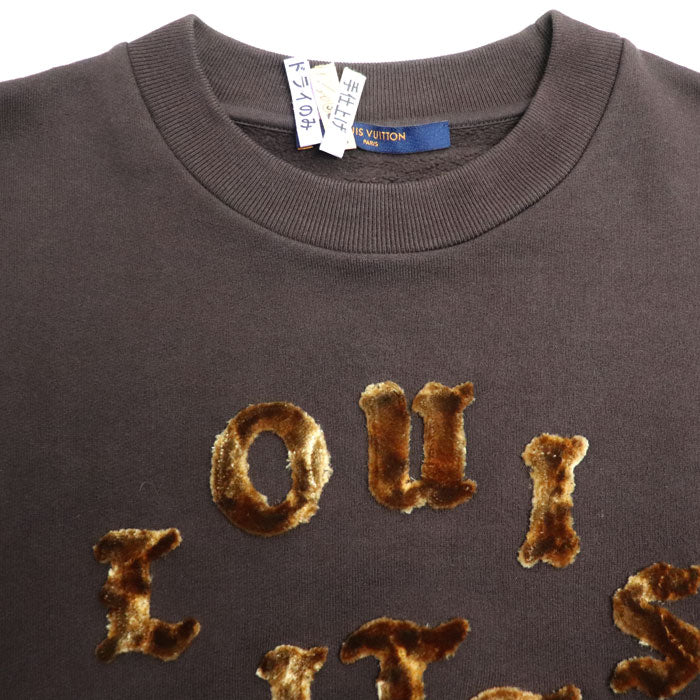 LOUIS VUITTON ルイ・ヴィトン 21AW タフテージュ クルーネック トレーナー スウェット ブラウン RM212 IHN HLY97W L メンズ【中古】