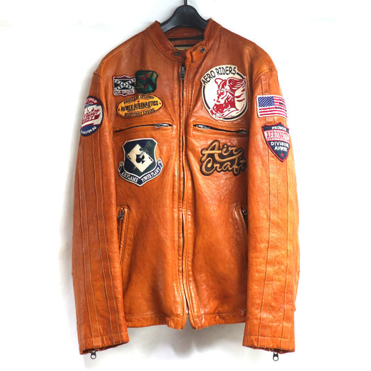 AVIREX アヴィレックス ゴートスキンシングルライダースジャケット ライダースジャケット キャメル 6101018 
2XL メンズ【中古】