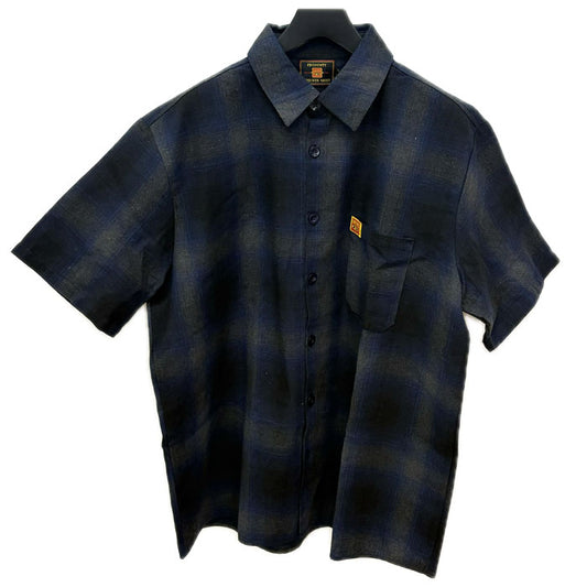 FB COUNTY チェックシャツ 半袖シャツ ネイビー RN98581 メンズ【中古】【極美品】