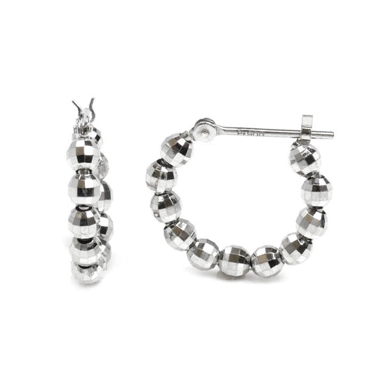 Pt900プラチナ ミラーボール フープ ピアス 2.7g レディース【中古】