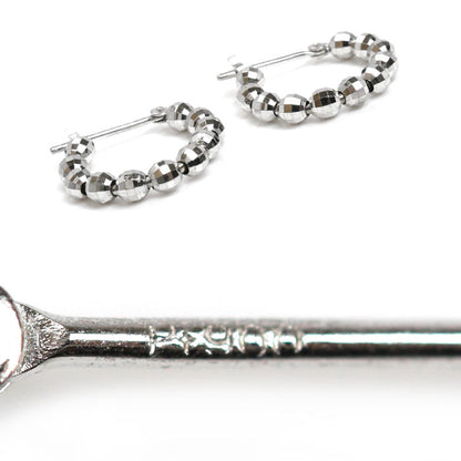 Pt900プラチナ ミラーボール フープ ピアス 2.7g レディース【中古】