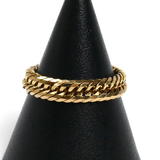 K18YG イエローゴールド 喜平１２面トリプル リング・指輪 13号 2.9g レディース【中古】