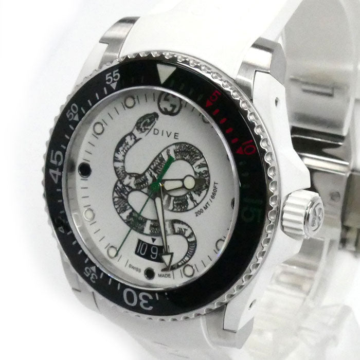 GUCCI グッチ ダイブ スネーク 腕時計 電池式 YA136330/136.3 メンズ【中古】【美品】