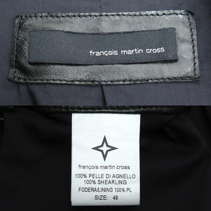 francois martin cross フランソワ マルティン クロス ライダースジャケット ブラック 48 メンズ【中古】