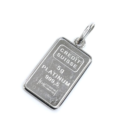 Pt850プラチナ Pt999.5 インゴット 5g ペンダントトップ 6.3g ユニセックス【中古】