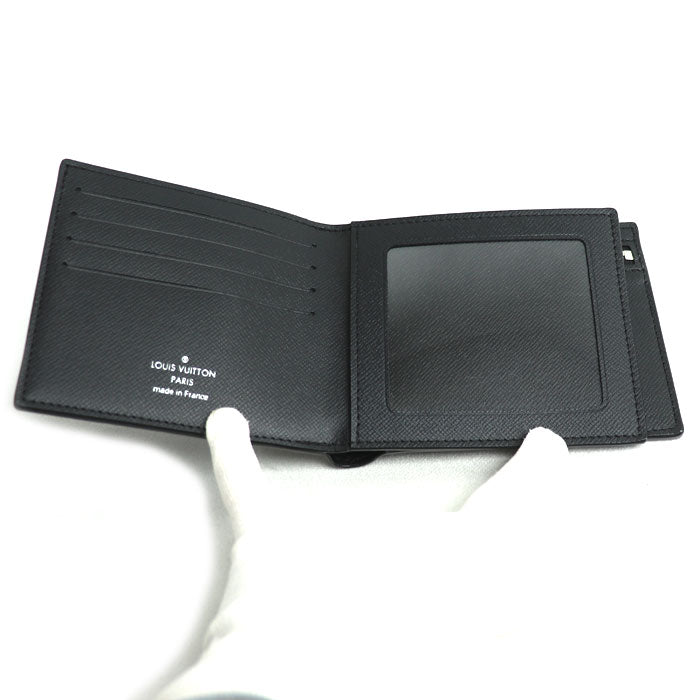 LOUIS VUITTON ルイ・ヴィトン ポルトフォイユ･アメリゴ NM 二つ折り財布 タイガ ブラック M62045 IC メンズ【中古】【美品】