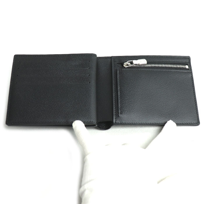 LOUIS VUITTON ルイ・ヴィトン ポルトフォイユ･アメリゴ NM 二つ折り財布 タイガ ブラック M62045 IC メンズ【中古】【美品】