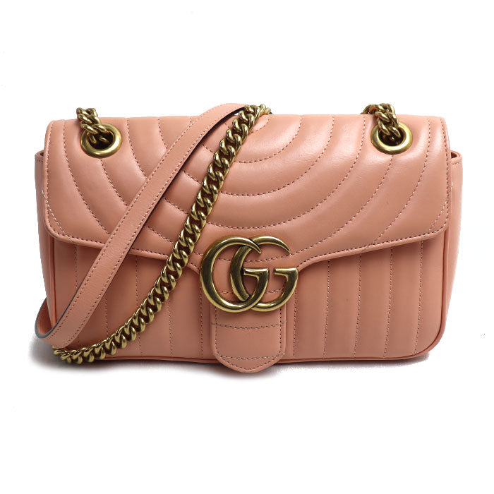 GUCCI グッチ GGマーモント ミディアム ショルダーバッグ ピンク 443497 レディース【中古】
