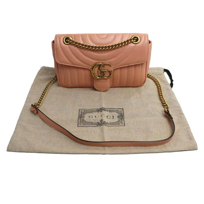 GUCCI グッチ GGマーモント ミディアム ショルダーバッグ ピンク 443497 レディース【中古】