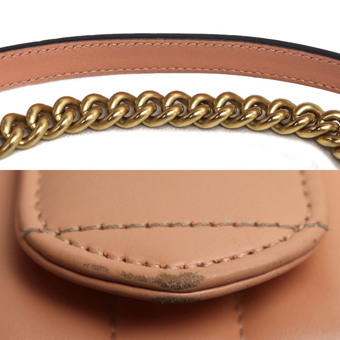 GUCCI グッチ GGマーモント ミディアム ショルダーバッグ ピンク 443497 レディース【中古】