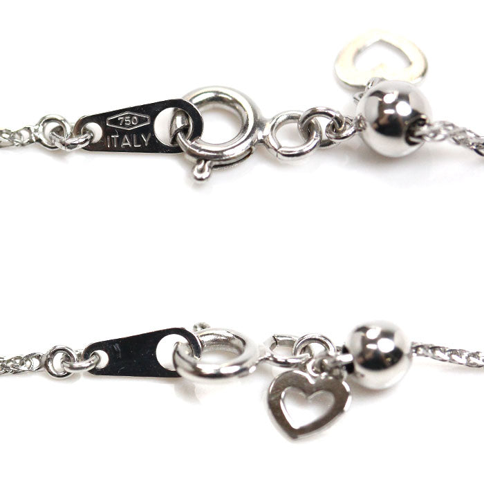 K18WG ホワイトゴールド ネックレス 2.4g ～45cm レディース【中古】