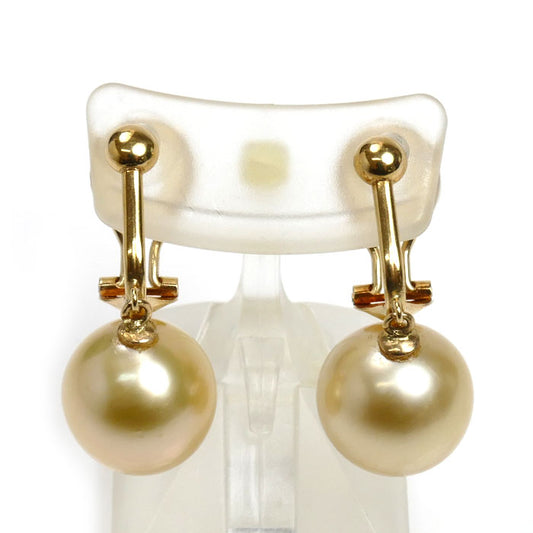 K18YG イエローゴールド イヤリング パール約11.8mm 6.5g バネ式 レディース【中古】