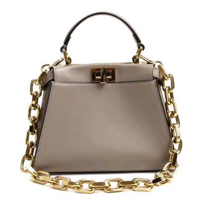 FENDI フェンディ ピーカブー ミニ 2Wayショルダーバッグ ベージュ 8BN244 AF2J F0E65 レディース【中古】