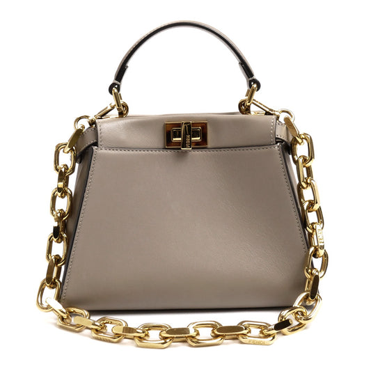 FENDI フェンディ ピーカブー ミニ 2Wayショルダーバッグ ベージュ 8BN244 AF2J F0E65 レディース【中古】