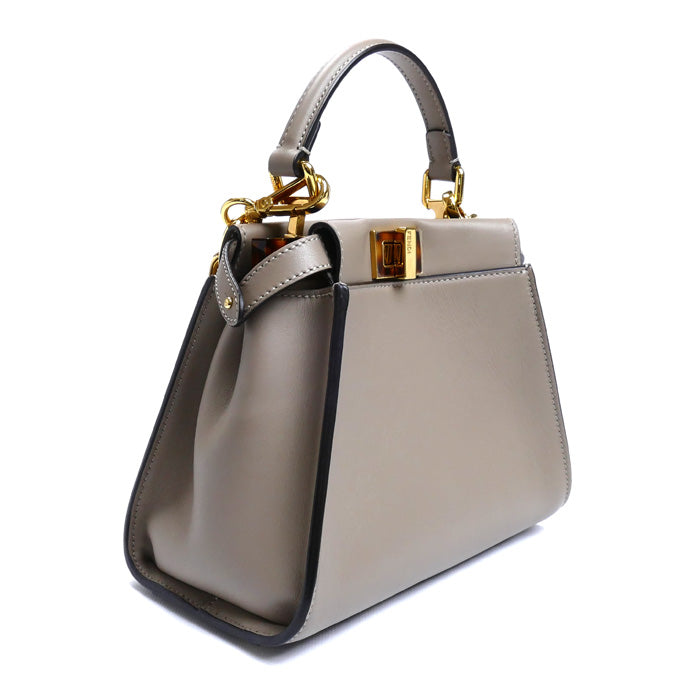 FENDI フェンディ ピーカブー ミニ 2Wayショルダーバッグ ベージュ 8BN244 AF2J F0E65 レディース【中古】