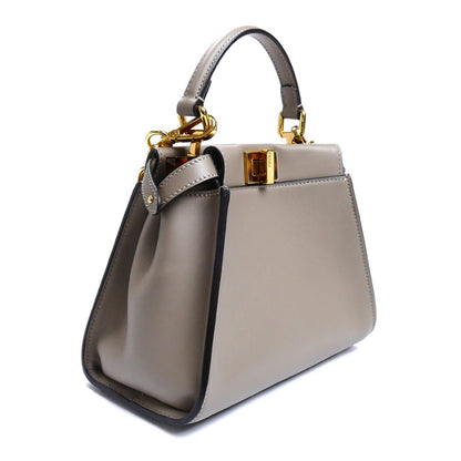 FENDI フェンディ ピーカブー ミニ 2Wayショルダーバッグ ベージュ 8BN244 AF2J F0E65 レディース【中古】