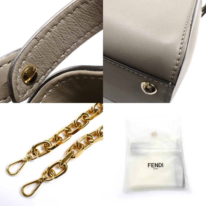 FENDI フェンディ ピーカブー ミニ 2Wayショルダーバッグ ベージュ 8BN244 AF2J F0E65 レディース【中古】