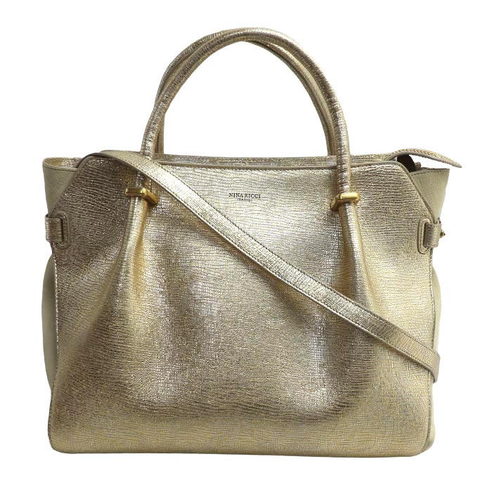 NINA RICCI ニナリッチ 2Wayショルダーバッグ ゴールド 15ERSAC34LAMB24 レディース【中古】