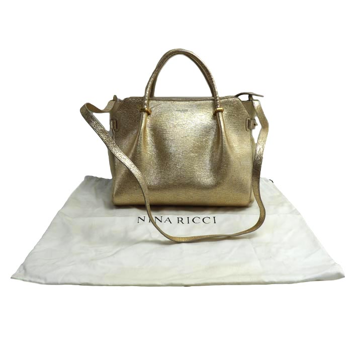 NINA RICCI ニナリッチ 2Wayショルダーバッグ ゴールド 15ERSAC34LAMB24 レディース【中古】
