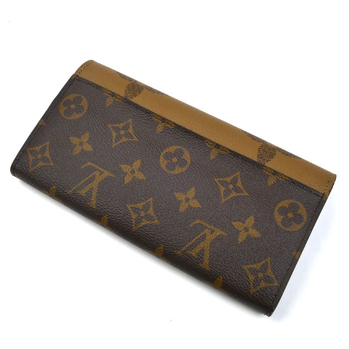 LOUIS VUITTON ルイ・ヴィトン ポルトフォイユ・サラ 長財布 モノグラム・ジャイアント リバース ブラウン M80726 IC レディース【中古】【美品】