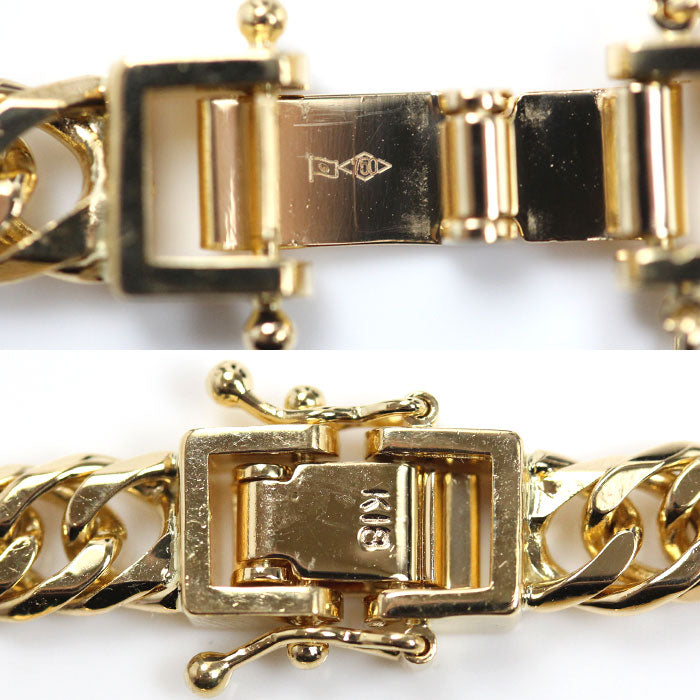 K18YG イエローゴールド ネックレス 喜平6面Wカット 49.8g 50cm メンズ【中古】