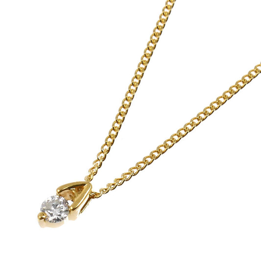 K18YG イエローゴールド ネックレス ダイヤモンド0.10ct 1.9g 40cm レディース【中古】