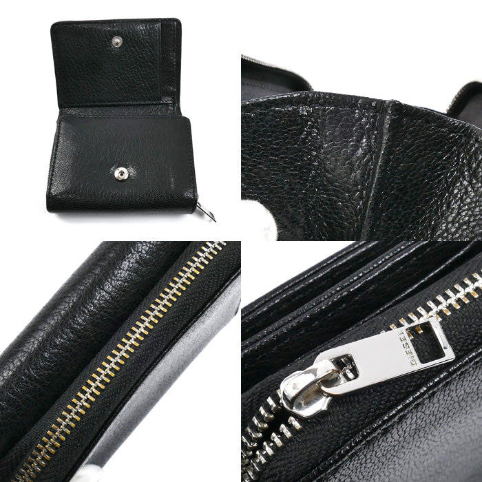 DIESEL ディーゼル 三つ折り財布 ブラック ネイビー X06639 P3043 メンズ【中古】