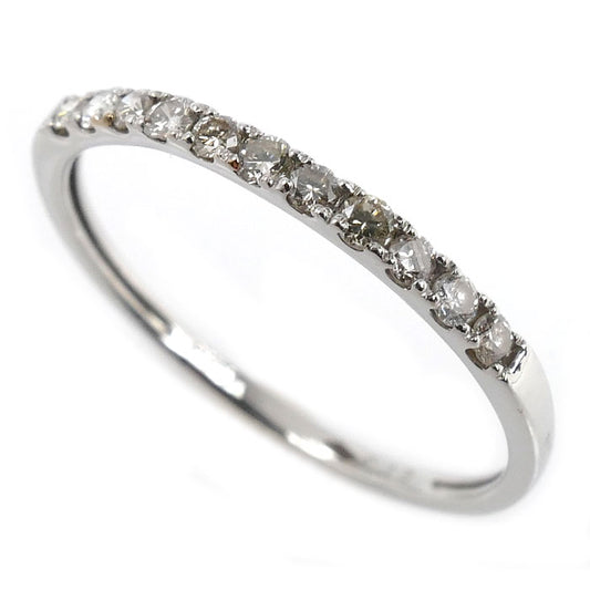 Pt950プラチナ ハーフエタニティ リング・指輪 ダイヤモンド0.15ct 11号 1.1g 重ねつけ レディース【中古】