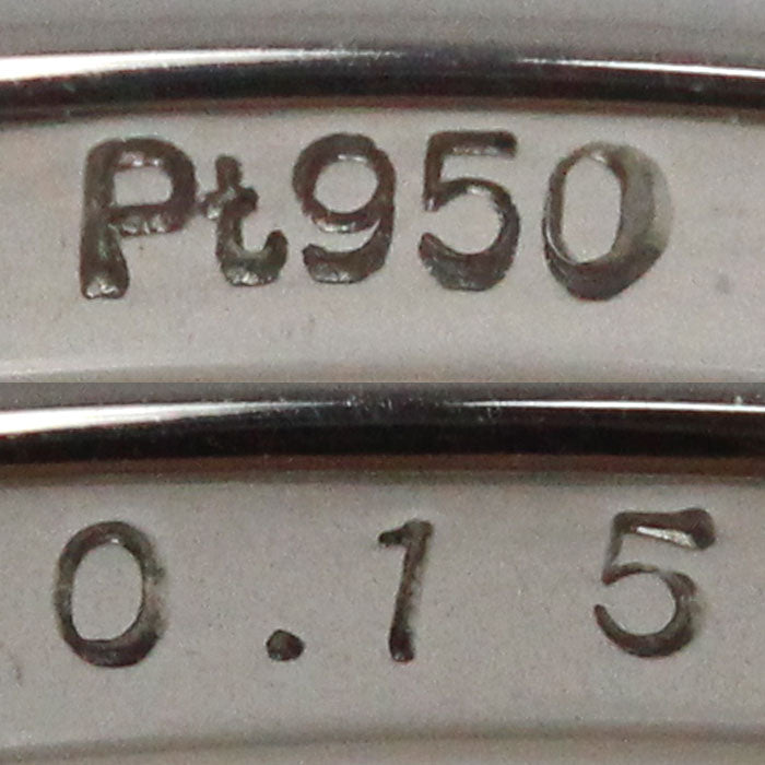Pt950プラチナ ハーフエタニティ リング・指輪 ダイヤモンド0.15ct 11号 1.1g 重ねつけ レディース【中古】