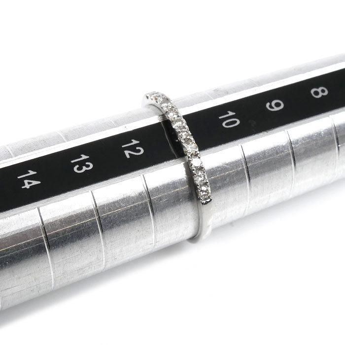 Pt950プラチナ ハーフエタニティ リング・指輪 ダイヤモンド0.15ct 11号 1.1g 重ねつけ レディース【中古】
