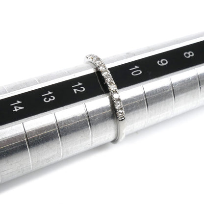 Pt950プラチナ ハーフエタニティ リング・指輪 ダイヤモンド0.15ct 11号 1.1g 重ねつけ レディース【中古】
